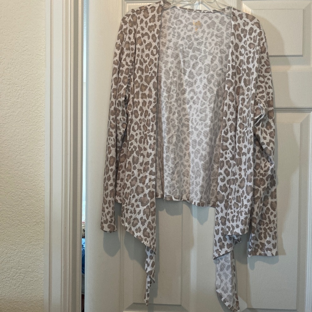 White leopard spotted cardigan